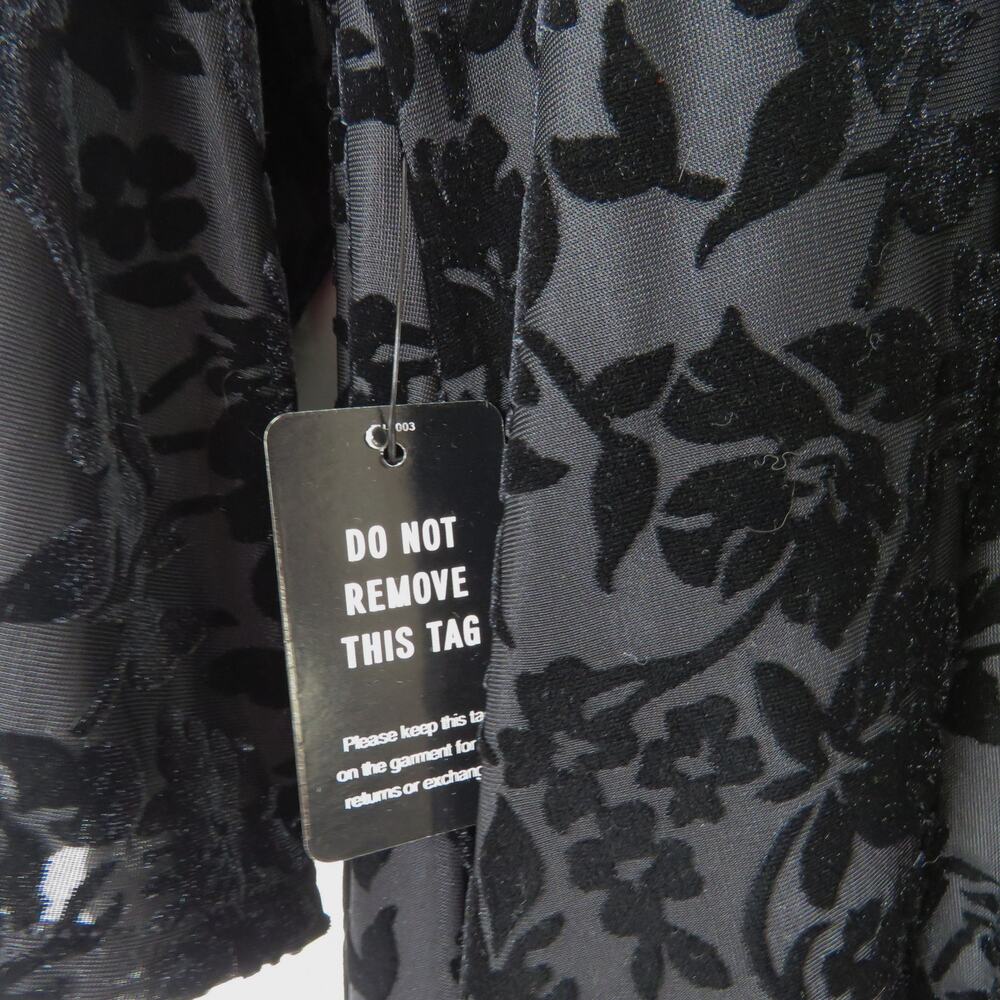 Express Black Velvet Floral Sheer Kimono Duster Long Size Small NWT - Picture 8 of 10